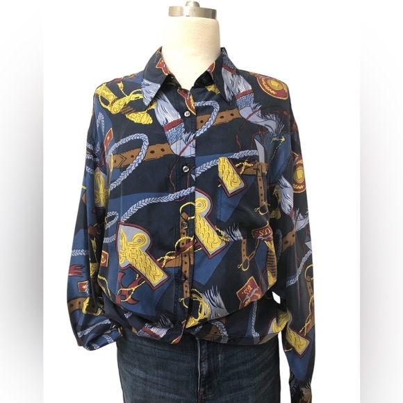 Classic Expressions Vintage 80’s Women's 100% Silk Blouse| 20W - Picture 1 of 8